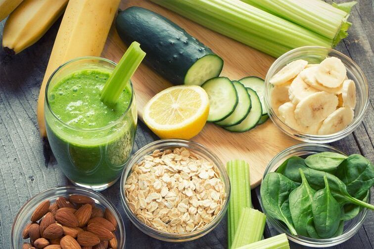 Fruits and vegetables with proper nutrition